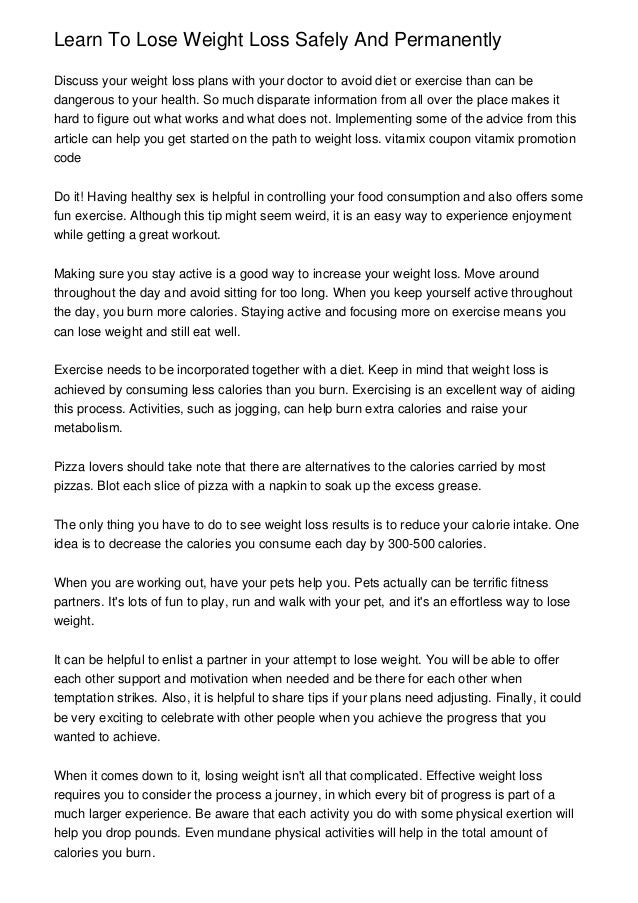 Lose weight using vitamix